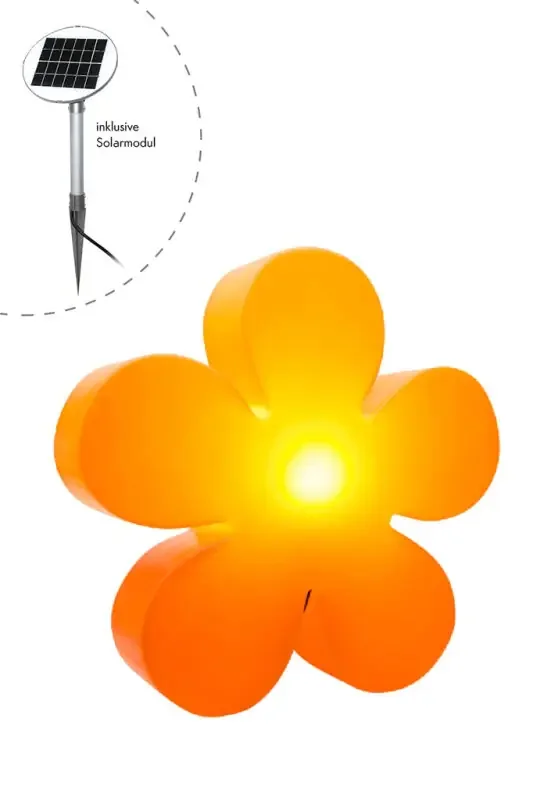 8 Seasons Design Motivleuchte Shining Flower Solar 60 cm orange Kostenfreie Lieferung