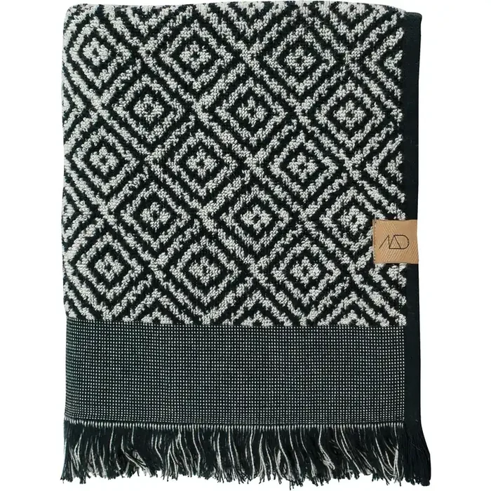 Abverkauf Morocco Badetuch 70×135 cm, Schwarz / Weiß