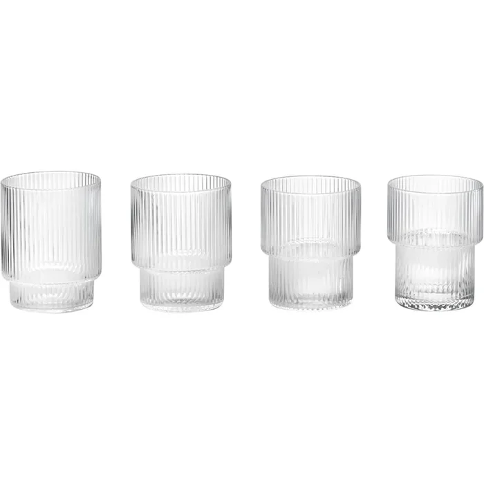 Aktuell Ripple Glas 4-er Set 6 cl, Transparent