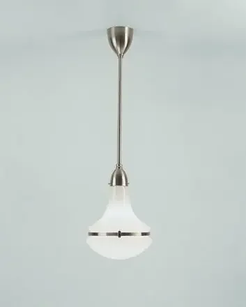 Angebot Jugendstil Hängelampe Messing Glas E27 Ø24 cm in Nickel