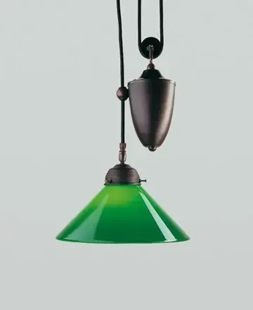 Antike Hängelampe Messing Glas Grün E27 Ø30 cm stilvoll Schnäppchen