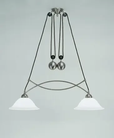 Blendarme Hängelampe Messing Glas 92 cm E27 in Nickel Meistverkauft
