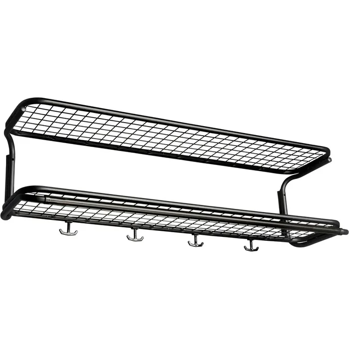 Classic 650 Hutablage Doppelt Schwarz 120 cm, 5 Haken Preiswert