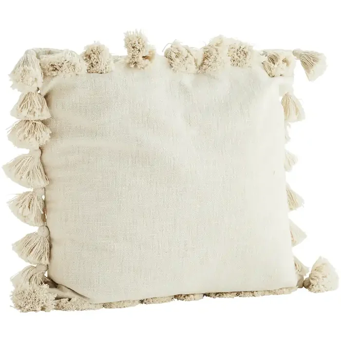 Cushion cover with tassels 60×60 cm, Off-White Bestseller