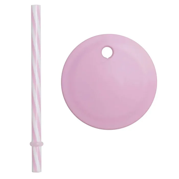 Deckel mit Strohhalm Für Kids Coloured Eco Trinkglas, Lila Versand Am Gleichen Tag