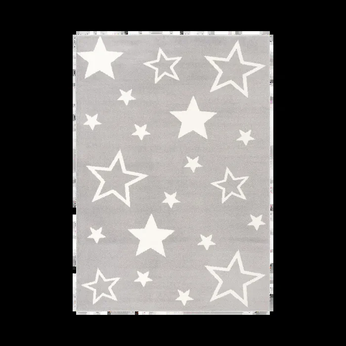 Direktkauf Kinderteppich Kiddy Star 65x130cm Grau-Weiß