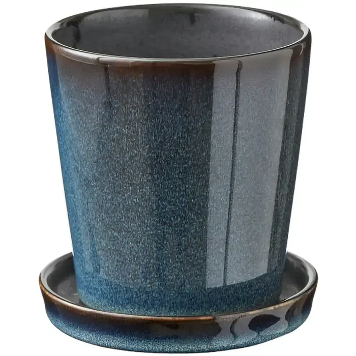Gastro Topf Mit Unterteller Ø10 cm, Schwarz/Dunkelblau Must-Have