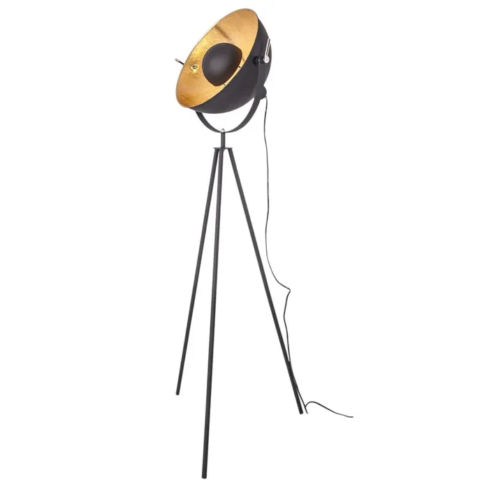 Gleich Bestellen Stehlampe Metall 145 cm in Schwarz Gold E27 Dreibein