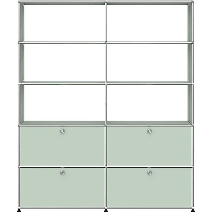 Gratis Versand Regal 2 x 5 – 4 Klappen und 6 Fächer – USM 29 lichtgrau