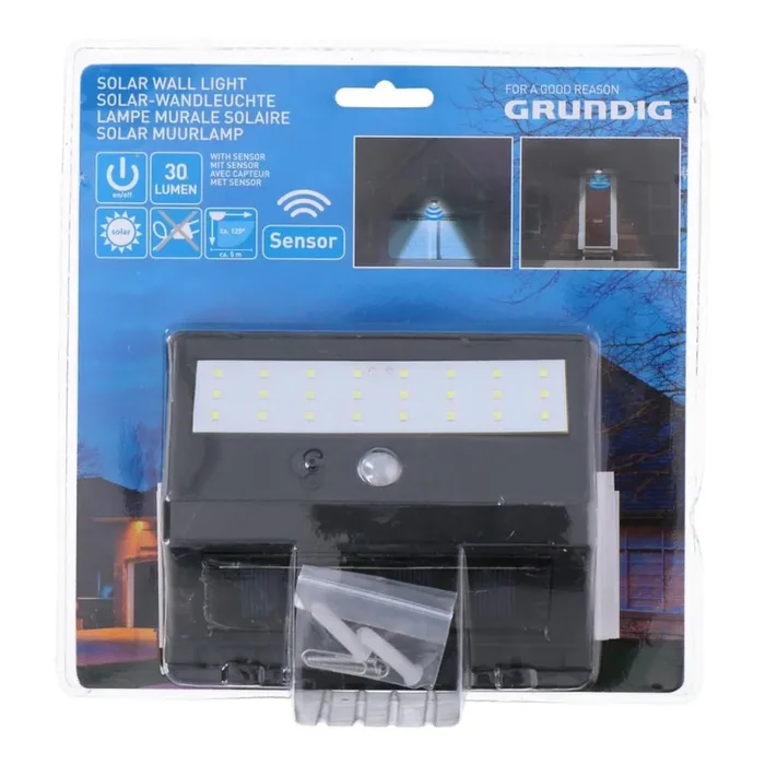 Grundig – LED-Solarleuchte mit Bewegungs- und Dämmerungssensor LED/0,25W/1xAA 300 mAh Schnäppchen