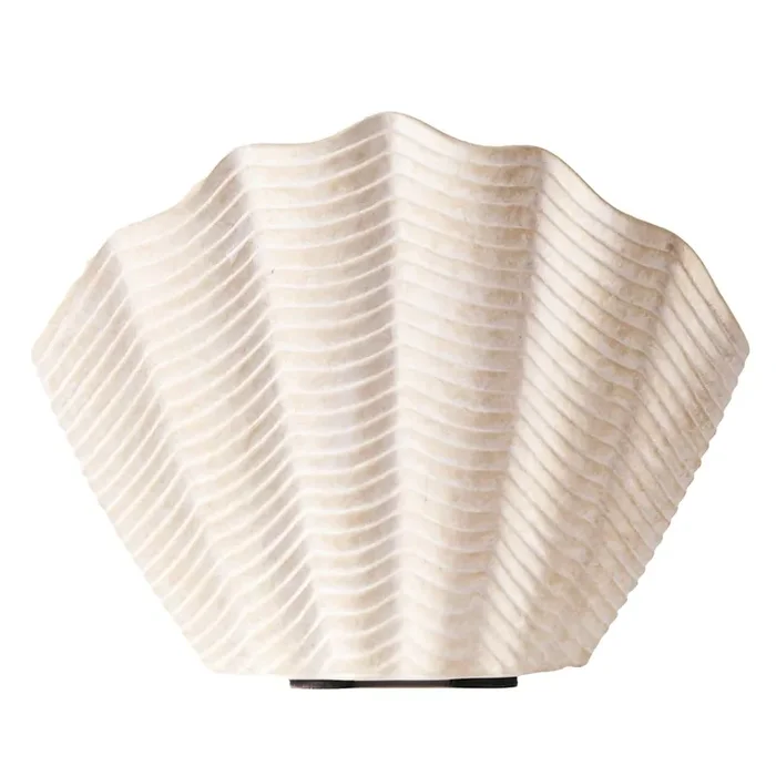 Handgefertigt Concha Vase Mittlerer 19 cm, Weiß