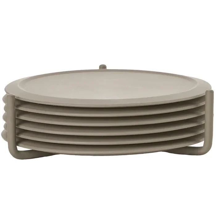 Heißes Angebot Singles Glasuntersetzer mit Halter, Taupe