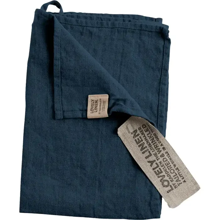 Kostenfreie Lieferung Lovely Gästehandtuch Leinen 35×50 cm, Midnight Blue
