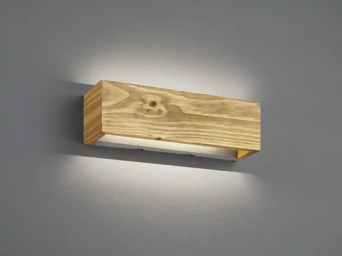 Kostenfreie Lieferung Trio Brad LED Wandleuchte13W dimmbar Holzfarbig warmweiss