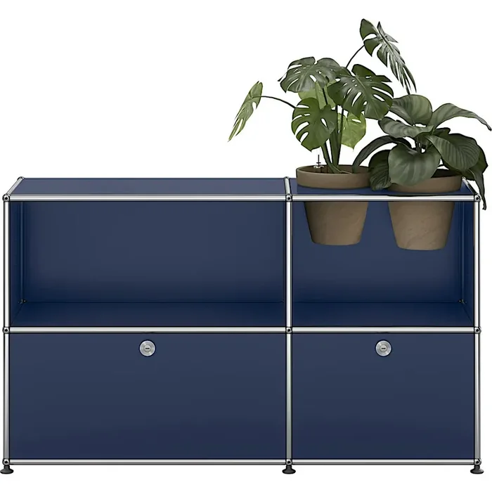 Kostenloser Rückversand Pflanzenwelt Sideboard 2×2 – 2 Töpfe – USM 34 stahlblau