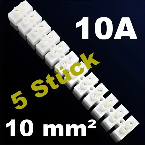 Kostenloser Versand 5er Pack Lüsterklemme Verbindungsklemme Schraubklemme Klemme 10A 10mm²
