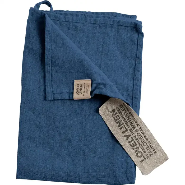 Lovely Gästehandtuch Leinen 35×50 cm, Denim Blue Preisknaller