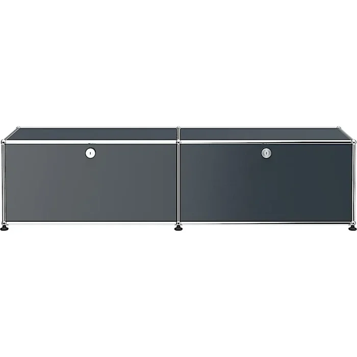Lowboard 2 x 1 – modifizierbar – USM 33 anthrazitgrau Top-Qualität