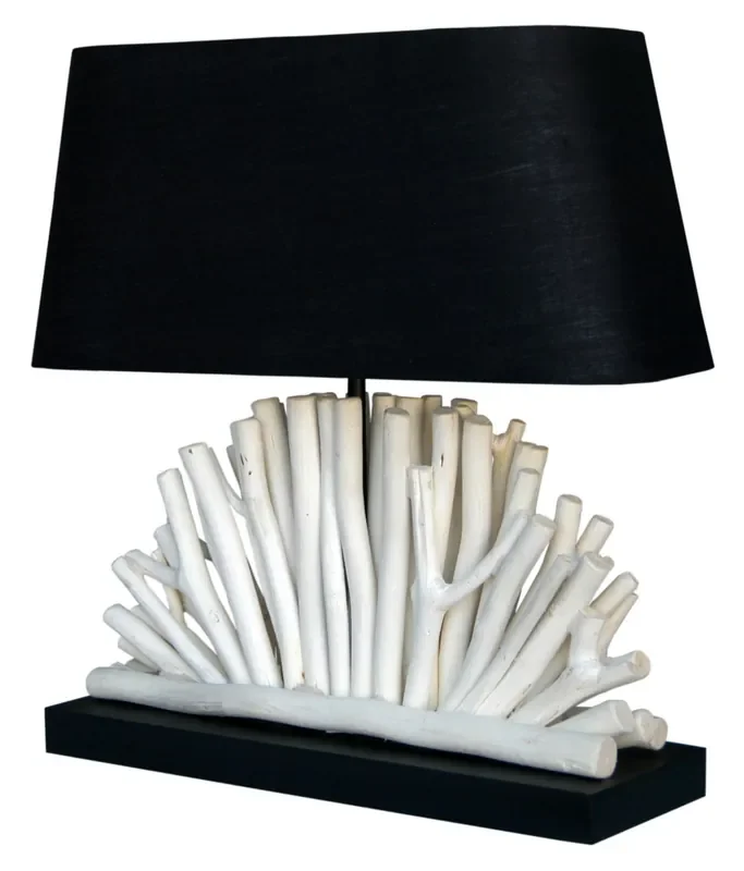 Mega-Angebot Dekorative Tischlampe ROLET Treibholz Stoff Wohnzimmer