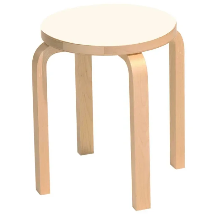 Mega-Angebot E60 Hocker, Birke / Weiß Laminat