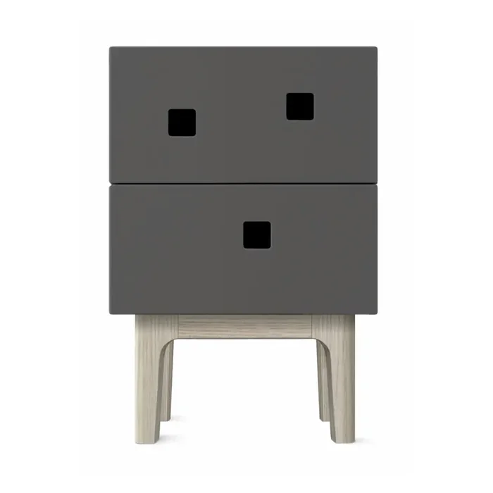 Meistverkauft Peep S1 Nachttisch, Slate Gray / Weiße Eiche