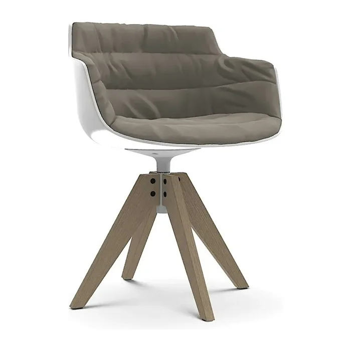 Mengenrabatt Flow Slim Armlehndrehstuhl VN aus Eiche mit Polster Londra – MDFItalia Londra05