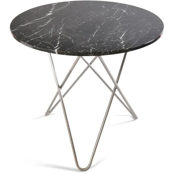 O Dining Table Ø100 cm, Steel frame/Black marble Nur Für Kurze Zeit