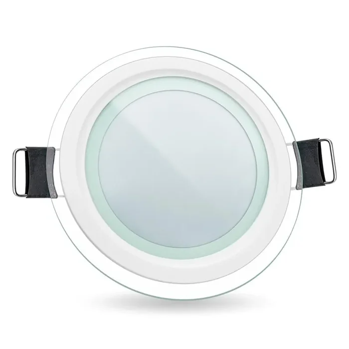 Online Kaufen ELARA – 9W Glas Design 4000K Naturweiss LED Panel Einbaustrahler Deckenleuchte Rund Lichtpanel