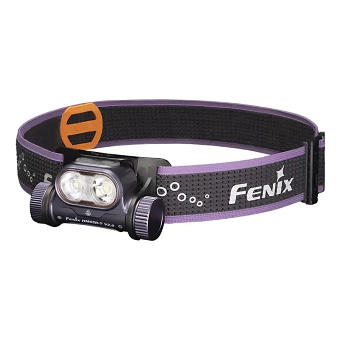 Saisonangebot Fenix HM65RTV20PRP – Dimmbare, aufladbare LED-Stirnlampe LED/USB/2xCR123A IP68 1600 lm 300h 3400 mAh schwarz/violett