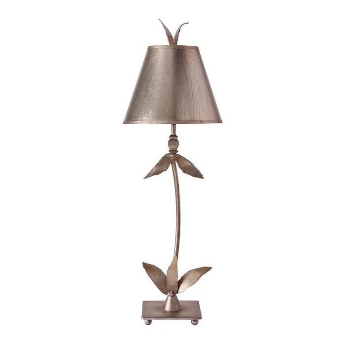 Stehlampe ELIF in Blattsilber H:76cm Bodenlampe Highlight