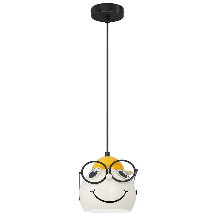 Super-Preis Kinderzimmerlampe Weiß Gelb Ø 16,5 cm Glas Metall