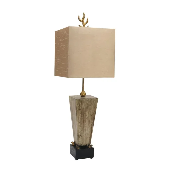 Tischlampe TILO Blattgold Braun Beton 79cm Lampe Markenprodukt