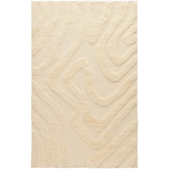 Top-Angebot Flow Wollteppich 250×350 cm, Altweiß