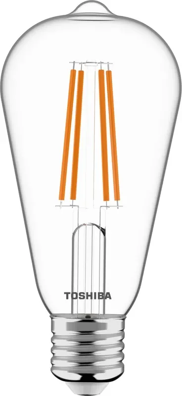 Toshiba LED Filament Vintage Lampe dimmbar E27 ST64 7W 2700K 806Lm wie 60W Kostenloser Versand